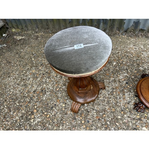 174 - Two victorian rosewood telescopic piano stools