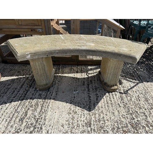 158A - Curved top concrete garden bench length 120 cms