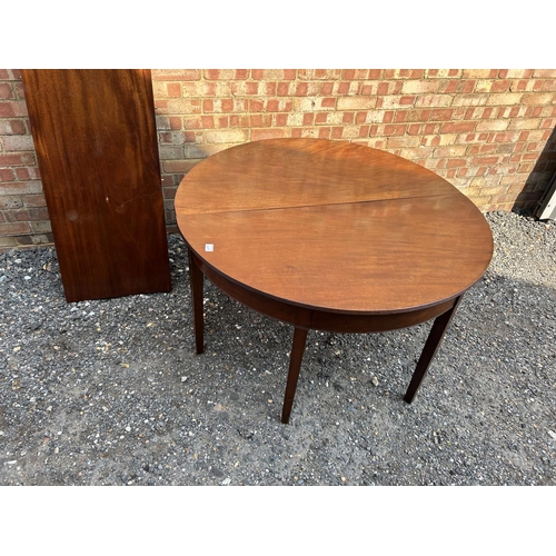 100a - A Victorian d end dining  table with extension leaf 122x177