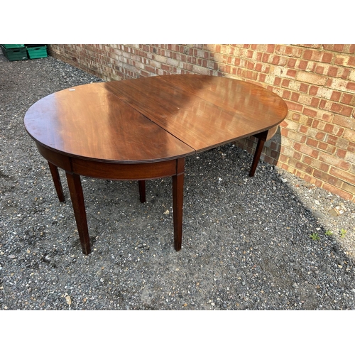 100a - A Victorian d end dining  table with extension leaf 122x177