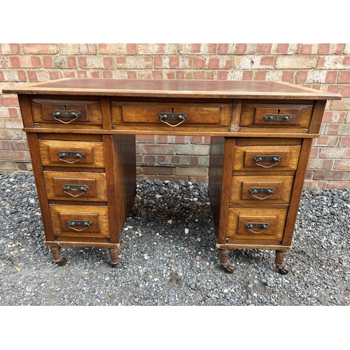 100k - A small Edwardian twin pedestal desk 105x55x75