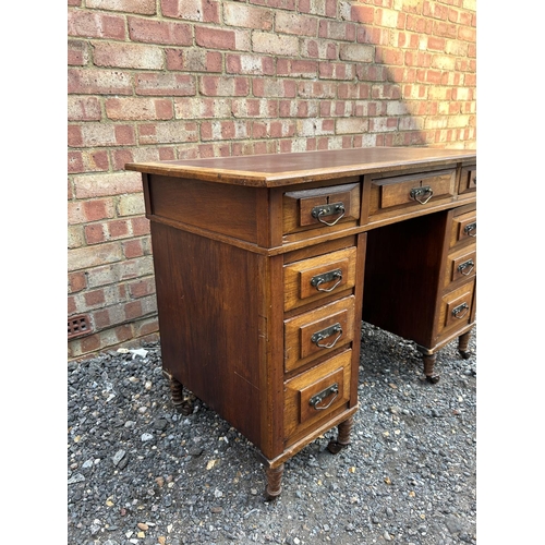 100k - A small Edwardian twin pedestal desk 105x55x75