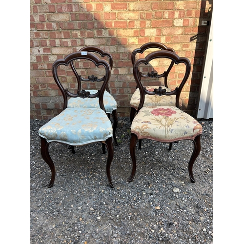 100m - Two pairs of Victorian balloon back chairs