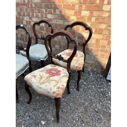 100m - Two pairs of Victorian balloon back chairs