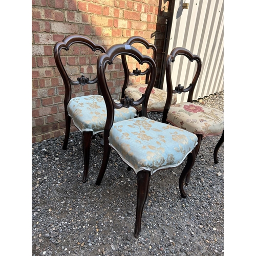 100m - Two pairs of Victorian balloon back chairs