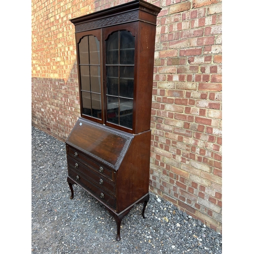 100o - A mahogany bureau bookcase 91x45x206