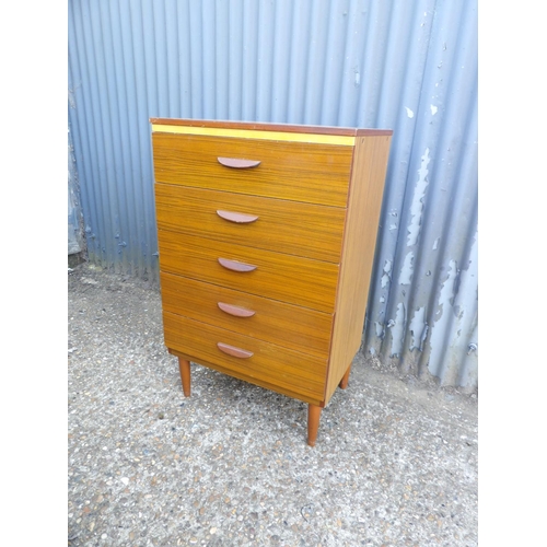 110 - A retro teak effect tallboy