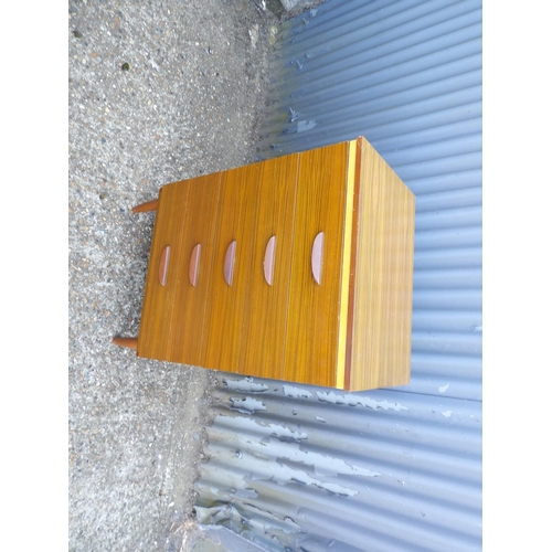 110 - A retro teak effect tallboy