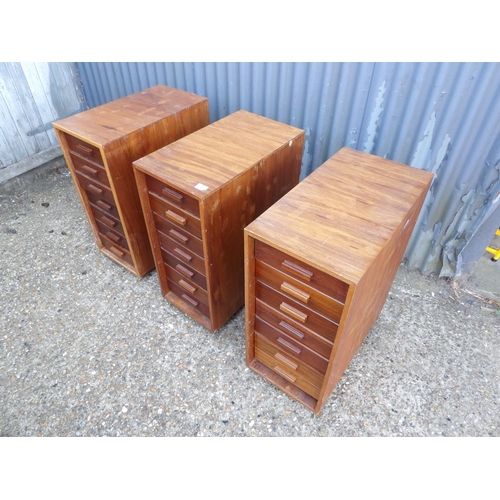 111 - Three mid century teak of drawers 33x60x77