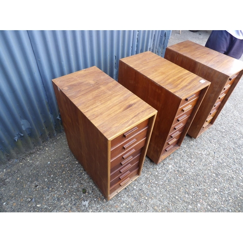 111 - Three mid century teak of drawers 33x60x77