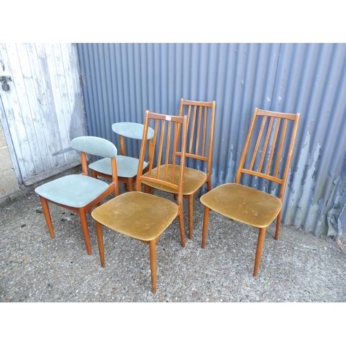 130 - Five assorted retro chairs