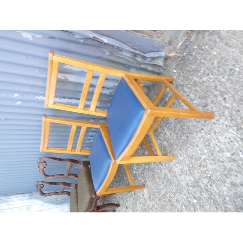 134 - Two victorian baloon back chairs and two vintage chapel chairs