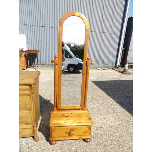 143 - Modern pine cheval mirror