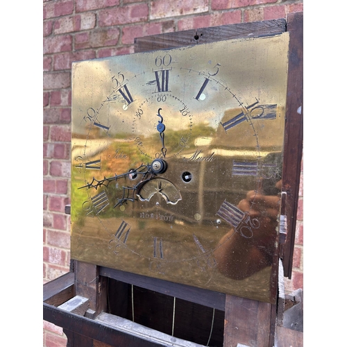 15 - An oak cased longcase clock with brass dial by JOHN MURCH of Honiton