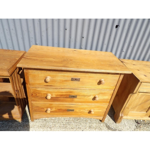 152 - A french pine chest of three drawers