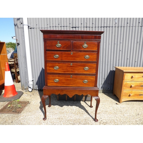 158 - A Victorian mahogany chest of five drawers on mahogany stand