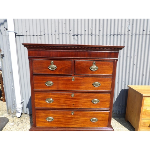 158 - A Victorian mahogany chest of five drawers on mahogany stand