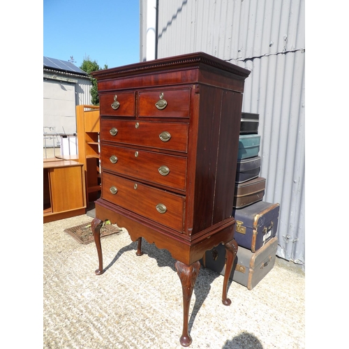 158 - A Victorian mahogany chest of five drawers on mahogany stand