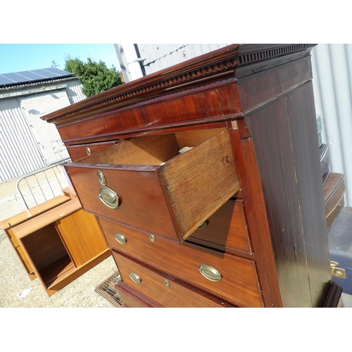 158 - A Victorian mahogany chest of five drawers on mahogany stand