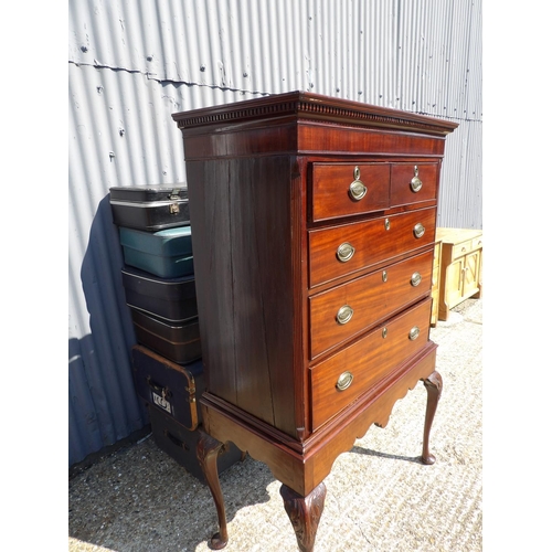 158 - A Victorian mahogany chest of five drawers on mahogany stand