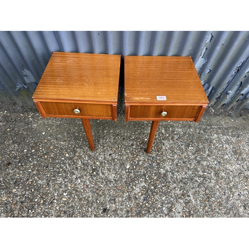 161 - A pair of teak single drawer bedsides