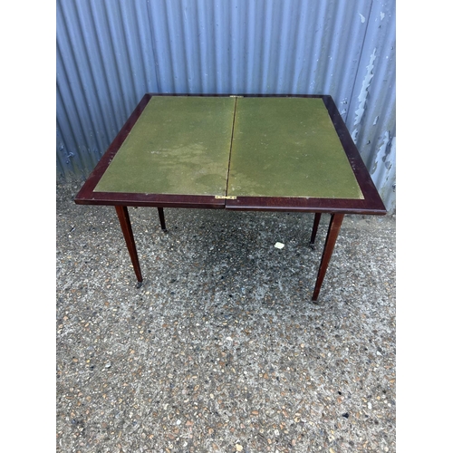 172 - An Edwardian mahogany fold over card table