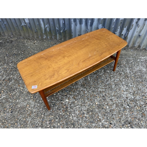 189 - A retro teak coffee table