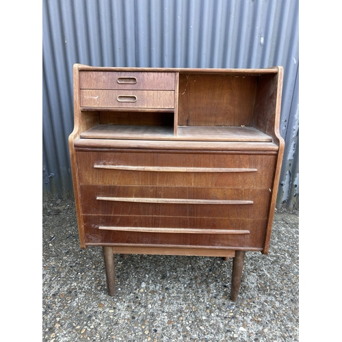 197 - A mid century danish style  teak bureau 77x45x100