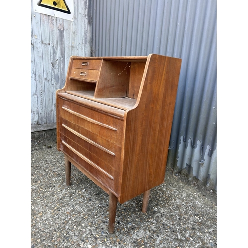 197 - A mid century danish style  teak bureau 77x45x100