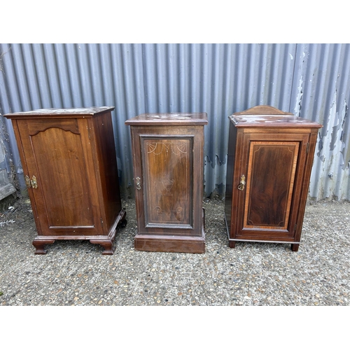 198 - Three Edwardian mahogany pot cupboard bedsides