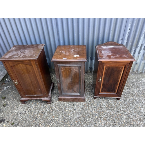 198 - Three Edwardian mahogany pot cupboard bedsides