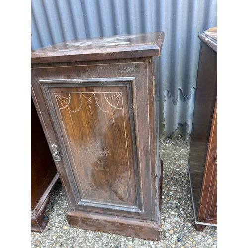 198 - Three Edwardian mahogany pot cupboard bedsides