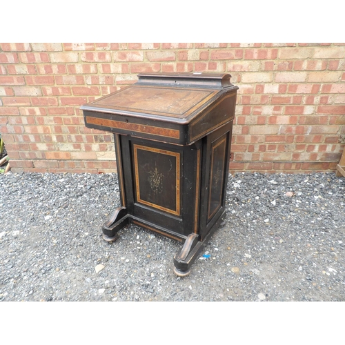 2 - An Edwardian ebonised Davenport desk