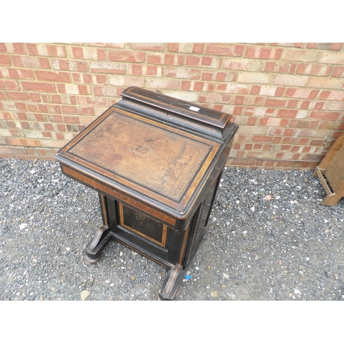 2 - An Edwardian ebonised Davenport desk