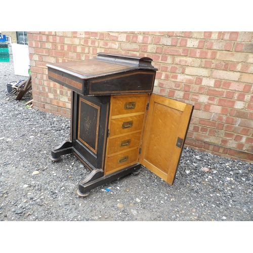 2 - An Edwardian ebonised Davenport desk