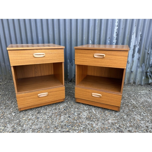 207 - A pair of retro two drawer bedsides