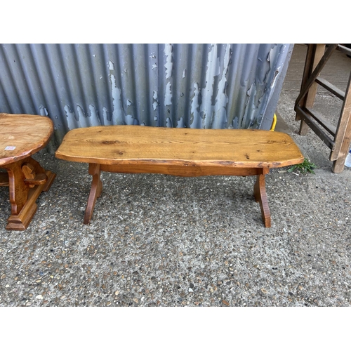 239 - Two elm log effect coffee tables