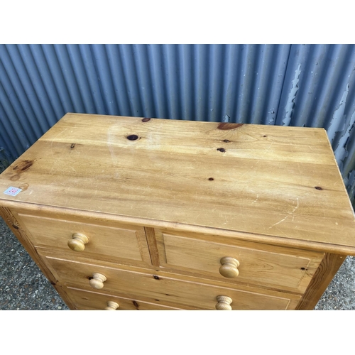 246 - A solid pine chest of five drawers 90x45x90