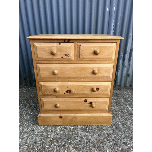 251 - A solid pine chest of five 66x38 x77