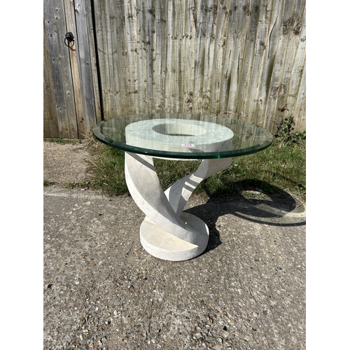 258 - Modern occasional  table with glass top