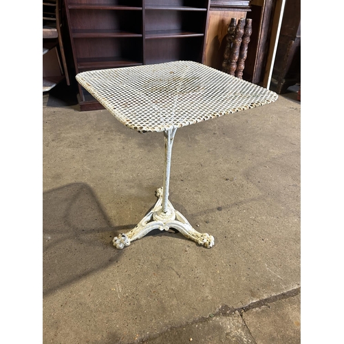 264 - A vintage white painted metal bistro table