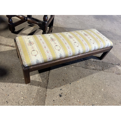 265 - Antique oak chair and mahogany footstool