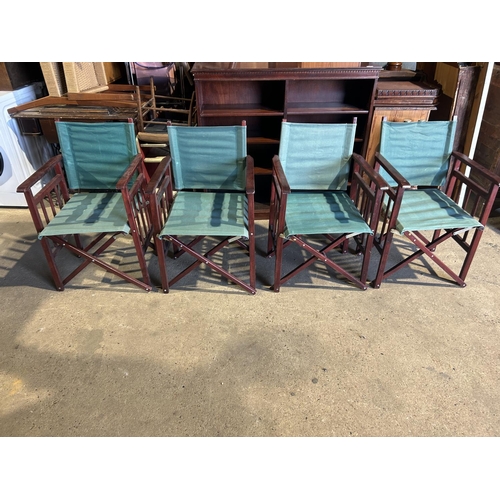 267 - Four folding directors style chairs