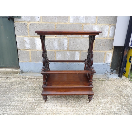 28 - A Victorian walnut whatnot with drawer