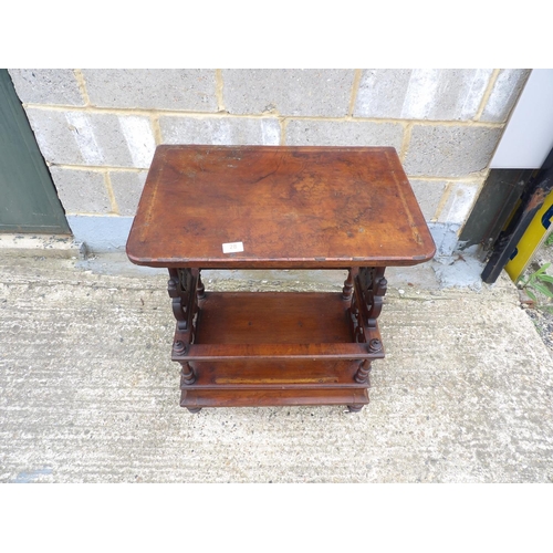 28 - A Victorian walnut whatnot with drawer