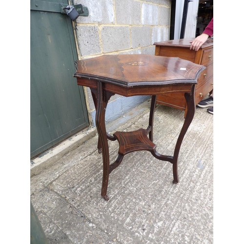 37 - An inlaid rosewood occasional table