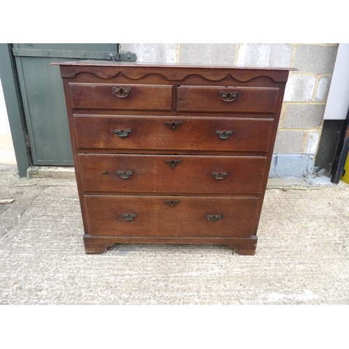 59 - An antique oak chest of five drawer (2 sections)  102x50x100