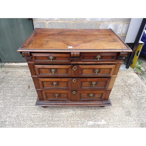 65 - A early European mahogany chest of five drawers  104x60x95