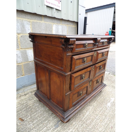 65 - A early European mahogany chest of five drawers  104x60x95