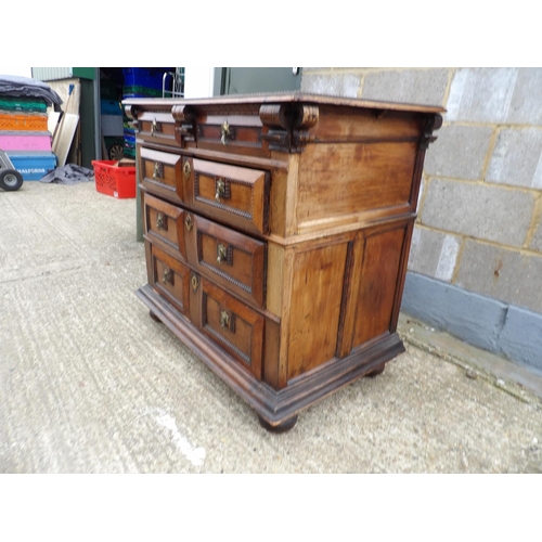 65 - A early European mahogany chest of five drawers  104x60x95